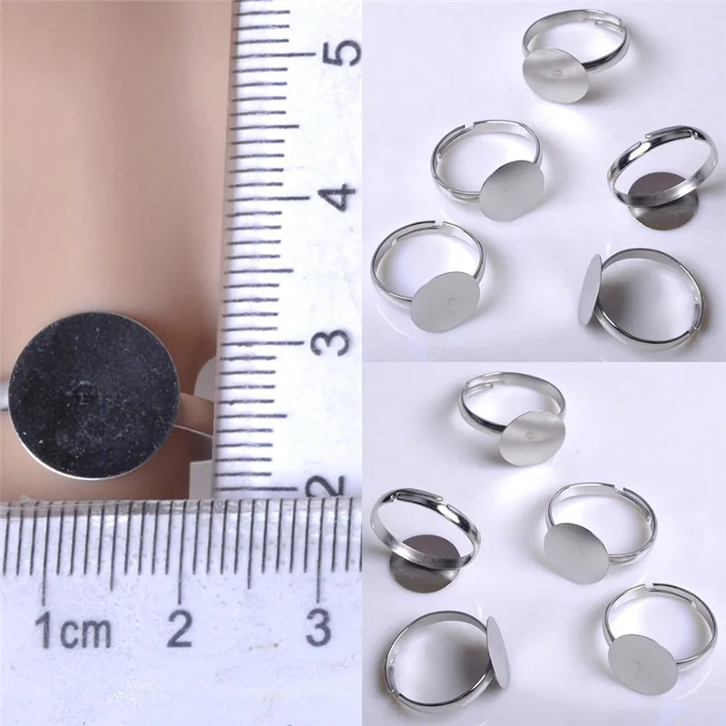 Панк Стиль Серебристый цвет регулируемый основы для колец заготовки ювелирных