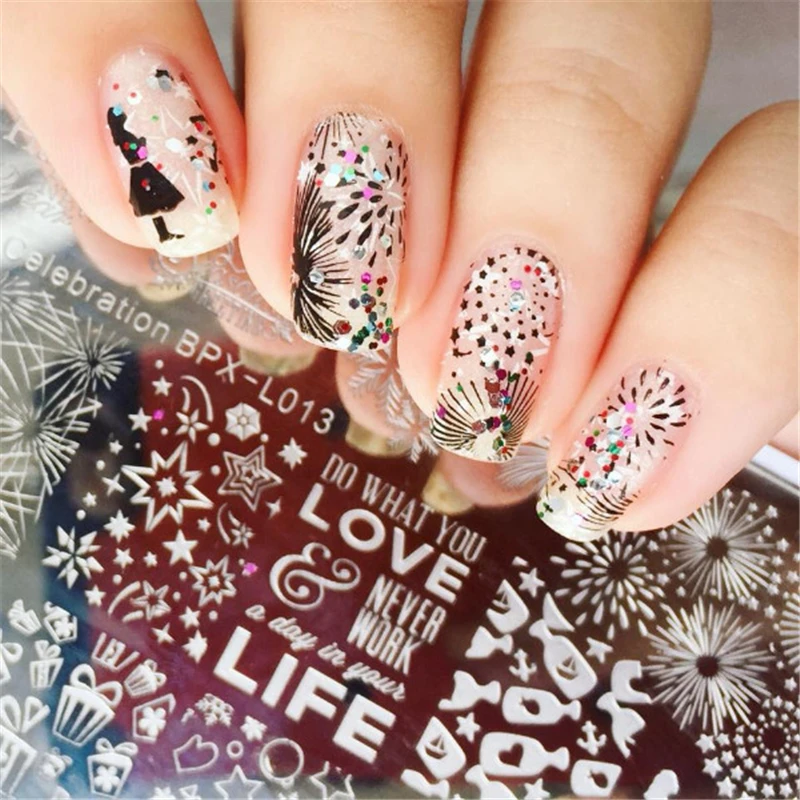 Наклейки для ногтей BORN PRETTY трафареты дизайна украшения BPX L013|templates for nails|nail stamping