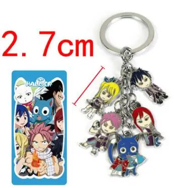 Сказочный хвост Мультфильм Косплей брелок Natsu Lucy Happy цветная металлическая кукла 5 подвеска брелок ювелирные аксессуары Chaveiros детские игрушки - Цвет: 2