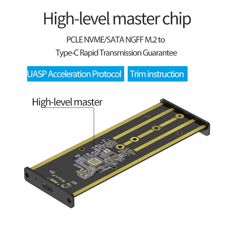 Blueendless портативный ssd жесткий диск чехол M.2 для type-c usb 3,1 NVMe PCIE msata жесткий диск корпус алюминиевый для M.2 M-key