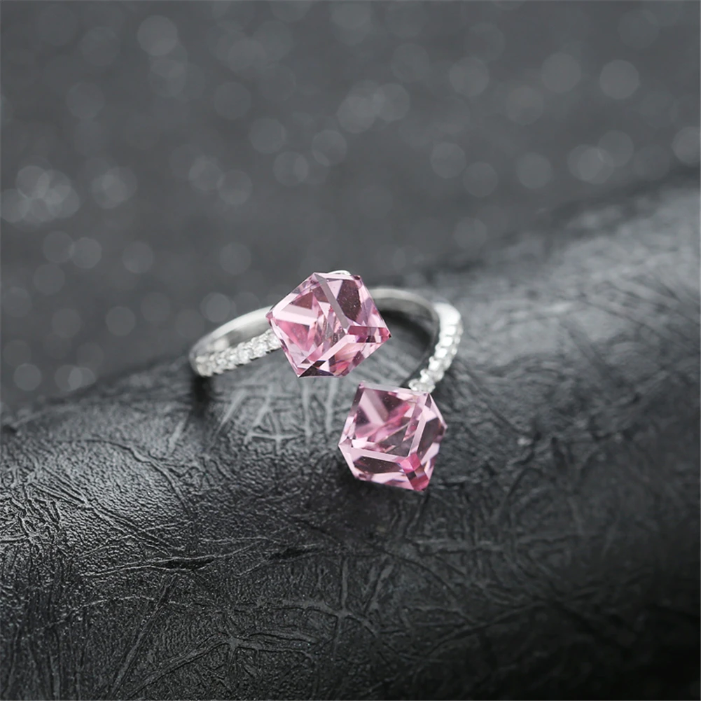 Женское кольцо из серебра 925 пробы с розовым кристаллом|925 sterling silver ring|sterling ringsrings