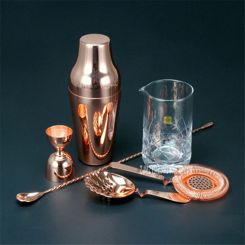 

Hot Selling French bartender set Golden 304 Stainless Steel Cocktail Shaker Mixer Drink Bartender Browser Kit Bars Set Tools