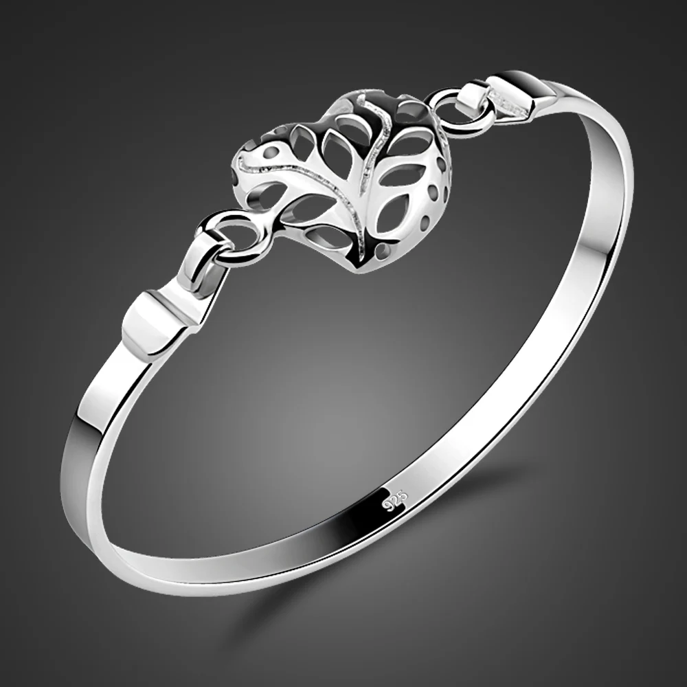 

Creative 925 Sterling Silver Bracelet Female Heart Pendant For Women Dangle Charms Luxury High Quality Popular Birthday Present