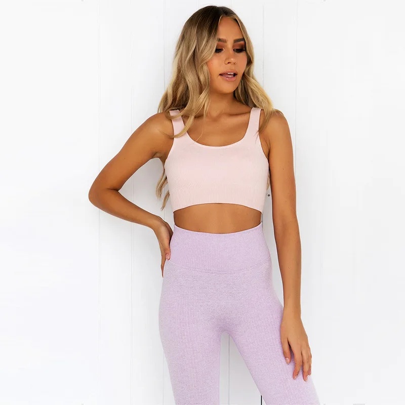 Pink Женский бесшовный костюм для спорта йоги, профессиональный спортивный бесшовный комплект для бега, фитнеса, йоги, тренажерного зала, бега, спортивный комплект, одежда для йоги - Цвет: Pink