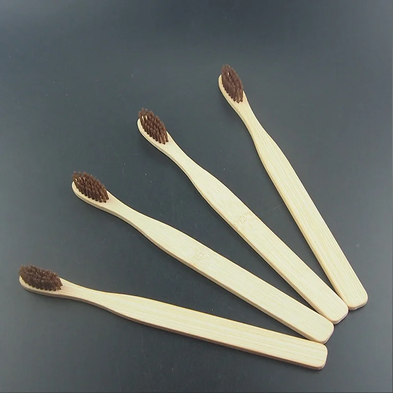 

DR.PERFECT Free Shipping 6 Pieces/ lot Extra Soft Bristle Natural Brown Bamboo Toothbrush