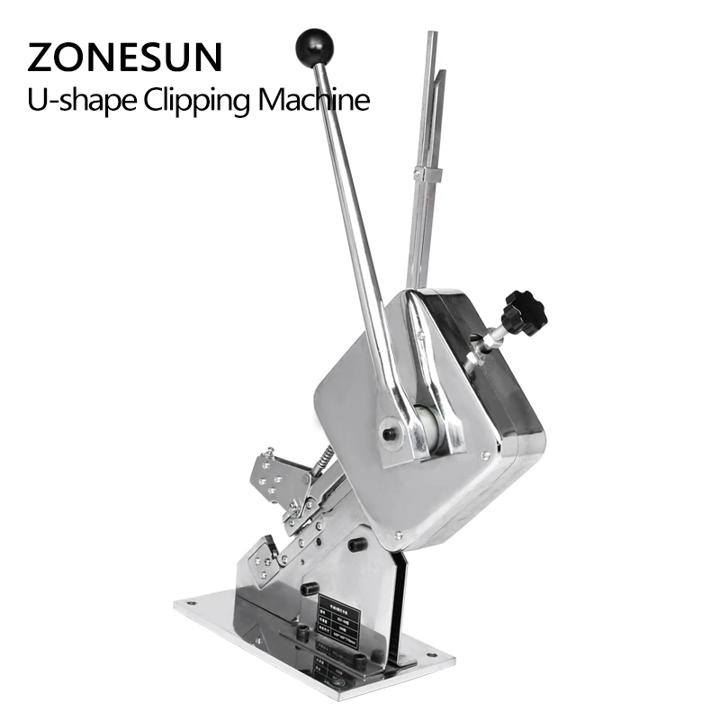 ZONESUN клиппинг машина ручной u-образный клиппер для сосисок Производитель Супермаркет затягивающая машина с 1 коробкой u-образных пряжек