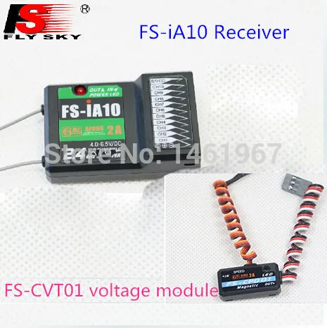 Flysky 10CH канальный приемник FS-iA10 AFHDS 2A 2.4 г система + FS-CVT01 модуль сбора напряжение для