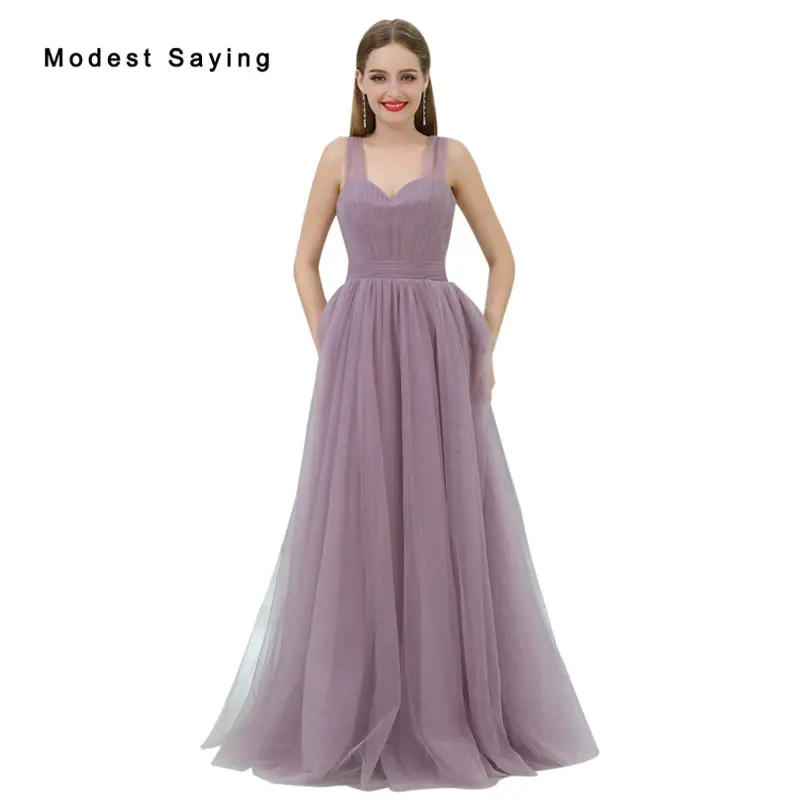 Элегантное фиолетовое ТРАПЕЦИЕВИДНОЕ плиссированное платье подружки невесты с