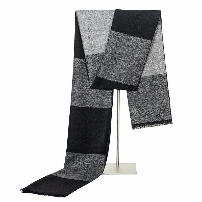 gray color Одинокий размер мужской зимний шарф модный мягкий глушитель клетчатые шарфы и шарф мужские Шалуны толстый теплый глушитель - Цвет: gray color