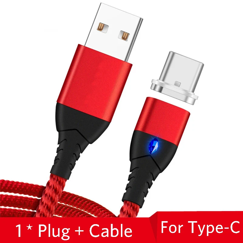 Red Type C Cable Магнитный Micro usb type-C кабель для Xiaomi Redmi Note 7 USB C кабель для iPhone 11X7 8 samsung Быстрая зарядка мобильного телефона зарядное устройство - Цвет: Red Type C Cable