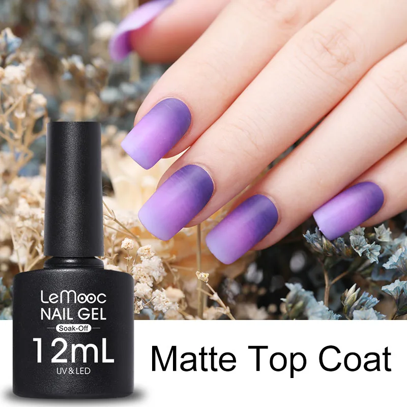 12ml matte coat LEMOOC матовое верхнее покрытие для ногтей Ультрафиолетовый гель Lucky для маникюра легкий чистящий гель лак здоровый и нетоксичный акриловый клей - Цвет: 12ml matte coat