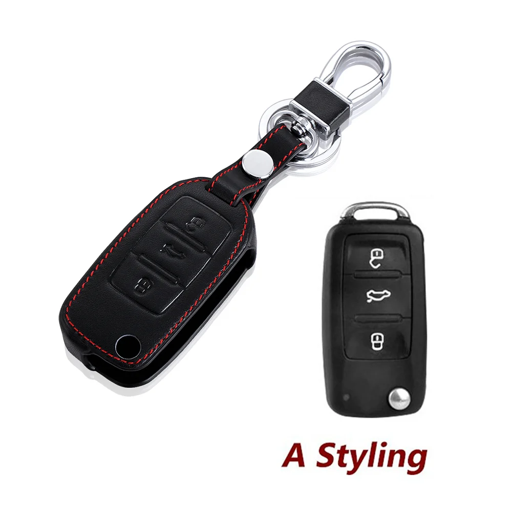 Кожаный чехол для ключей Volkswagen VW GOLF 7 4 5 6 B5 B6 Tiguan Touran Polo Jetta mk4 mk5 mk6 Skoda Octavia