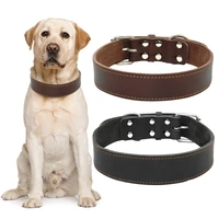 heavy duty genuine leather dog pet collar real leather dogs collars for medium large dogs