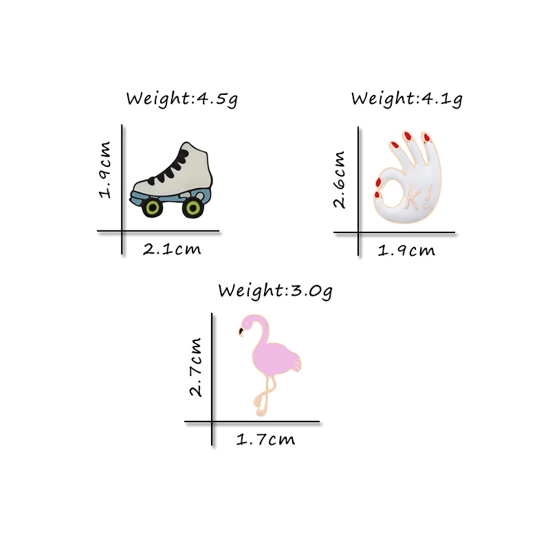 3 шт./набор эмалированные броши в виде знака из мультфильма скейтборд|Броши| |