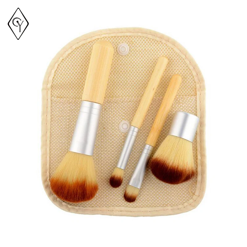 CY 4pcs Nylon Hair Makeup Brushes Set Foundation Highlighter Brush Kit Eyeshadow Eyeliner Powder Make Up Brand Tool Cosmetic | Красота и
