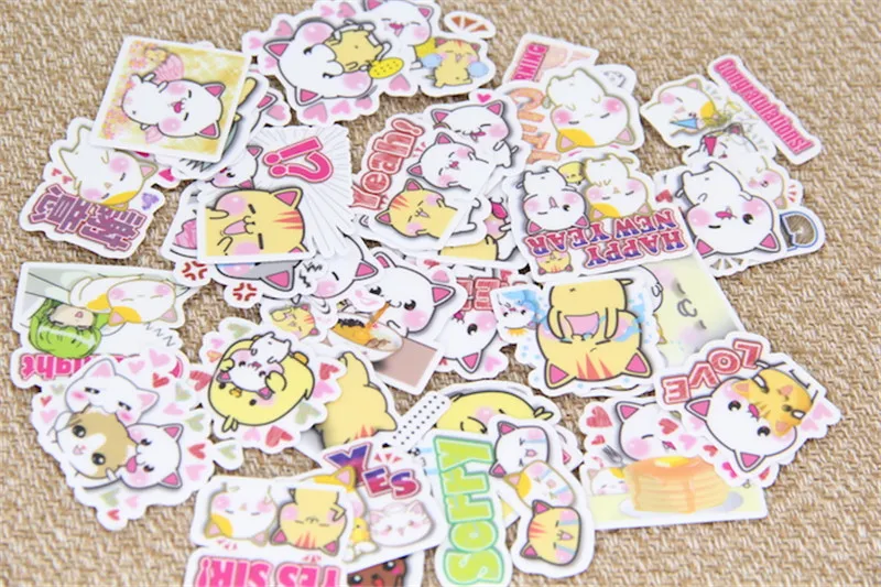 40 шт./компл. Милая Пижама «Hello kitty», Пижамный костюм с английский связи домашние наклейки для скрапбукинга kawaii выражение детских игрушек