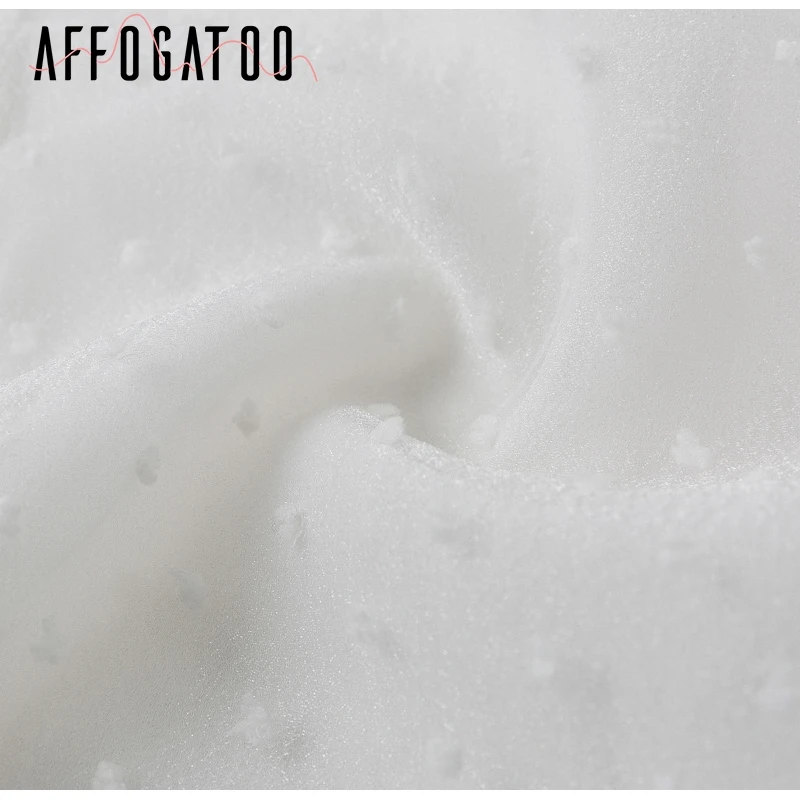 Afogatoo, элегантная шифоновая белая блузка с сеткой, рубашка, офисная, для девушек, с длинным рукавом, на пуговицах, летний топ, для женщин, на каждый день, модные топы для женщин