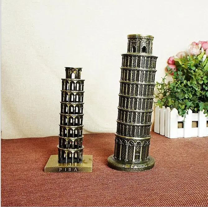 Металлическая бронзовая Пизанская башня модель 20 см памятник для дома|tower of pisa|tower