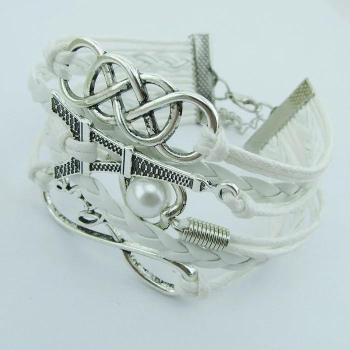 2018 Горячий регулируемый Многослойный кожаный плетеный браслет бесконечной