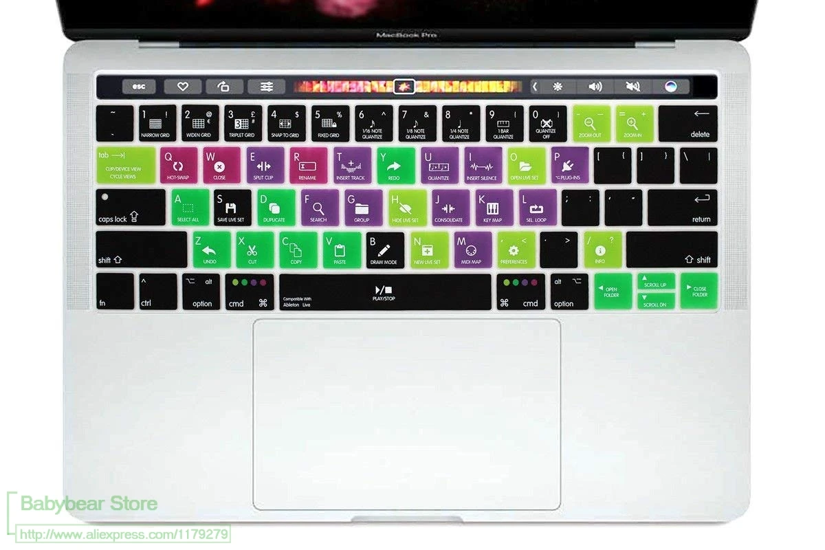 Чехол для клавиатуры силиконовый чехол Ableton Live Hot Key ярлык Macbook Pro 13 дюймов 15
