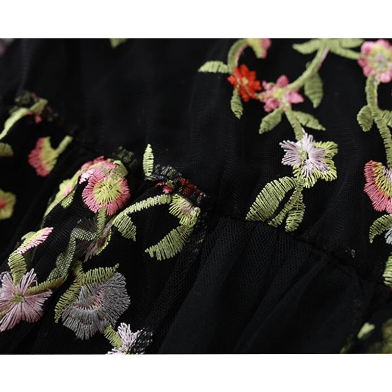 Женское кружевное Сетчатое платье с цветочной вышивкой элегантные платья на