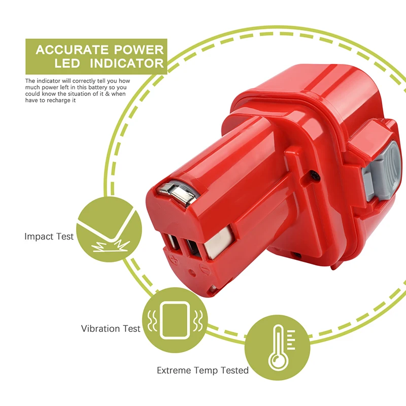 Аккумулятор для электроинструментов bonacel 2000 мАч MAKITA 9120 9122 9133 9134 9135 9135A 6222D 6260D L10 193977