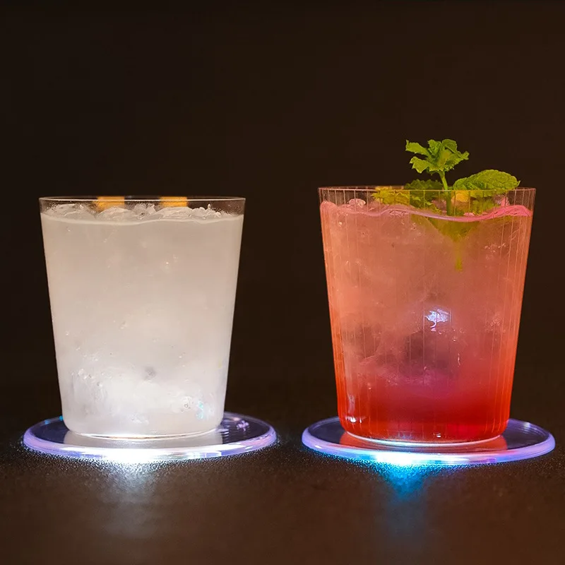1 шт. LED Coaster круглая чашка для бутылки коврик многоцветный ультра-тонкое