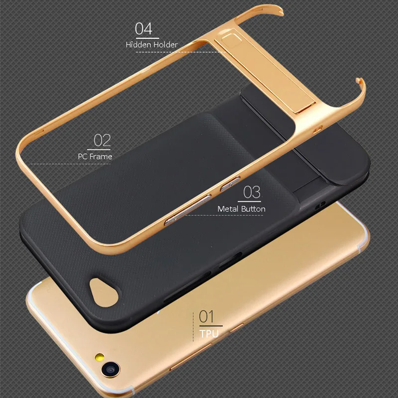 LEANONUS For VIVO X7 Plus X9 Hybrid 2 In 1 Hidden Bracket Holder Back Armor PC+TPU Cover Coques | Мобильные телефоны и