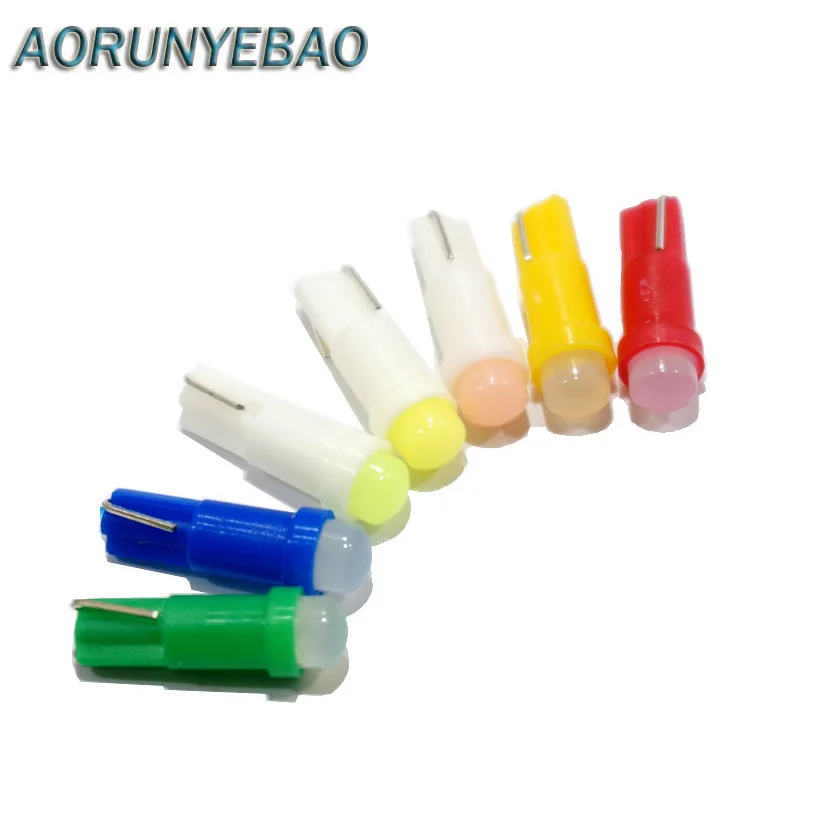 

AORUNYEBAO 500X Автомобильные светодиодные лампы T5 COB, керамическая лампа для приборной панели, керамическая Автомобильная боковая клиновидная Лампа 12В