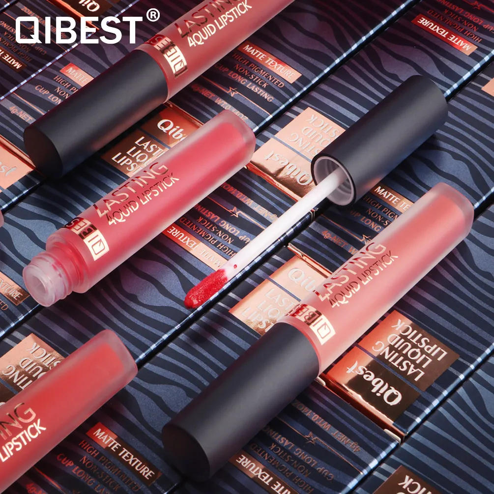 Qibest 15 цветов водонепроницаемая длинная жидкость длительного эффекта помада