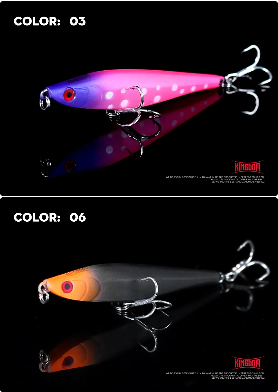 Kingdom Fishing Тонущая приманка карандаш 65 мм 7 г/85 мм 11 г 13 г сильные Крючки с шипом плоский живот дизайн воблеры приманка модель 5331