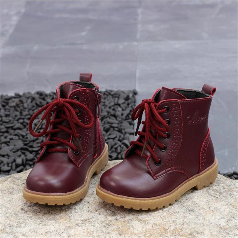 

2017 Autumn Winter Boys Girls Boots Baby Boots Children Snow Boots Boys Plus velvet warm waterproof Cotton Shoes