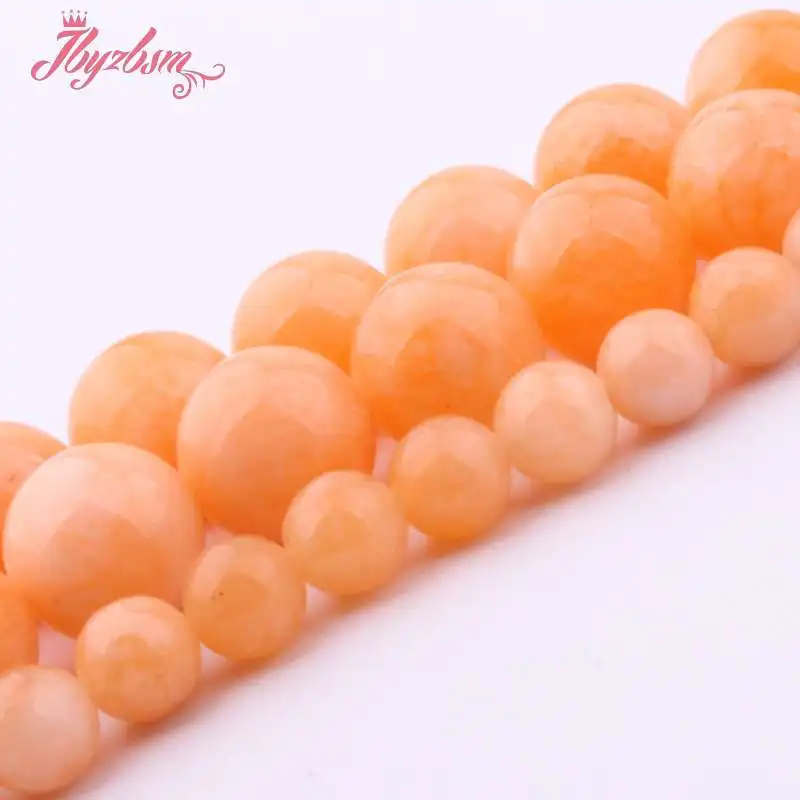 6 8 10 12mm Smooth Round Beads Ball Orange Candy Jades Stone For DIY Necklace Bracelets Jewelry Making 15&quot Free Shipping | Украшения и