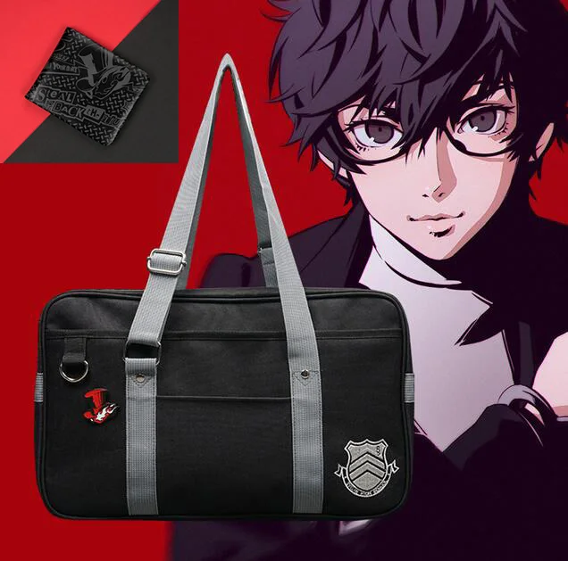 Холщовая школьная сумка 40 см Persona 5 персонализированная мессенджер A5 Джокер