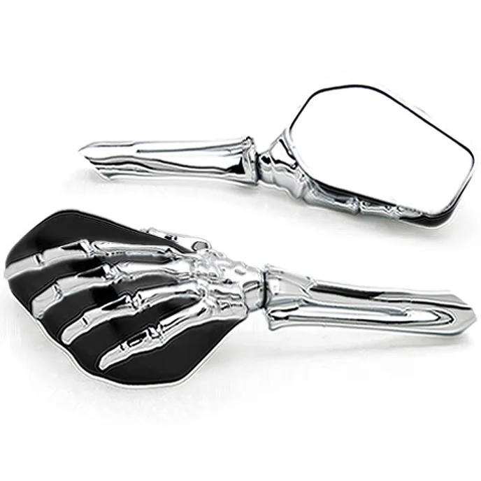

Brand NEW Black/Chrome Custom Motorcycle Skeleton Bone Mirrors For Victory Hammer 8-Ball
