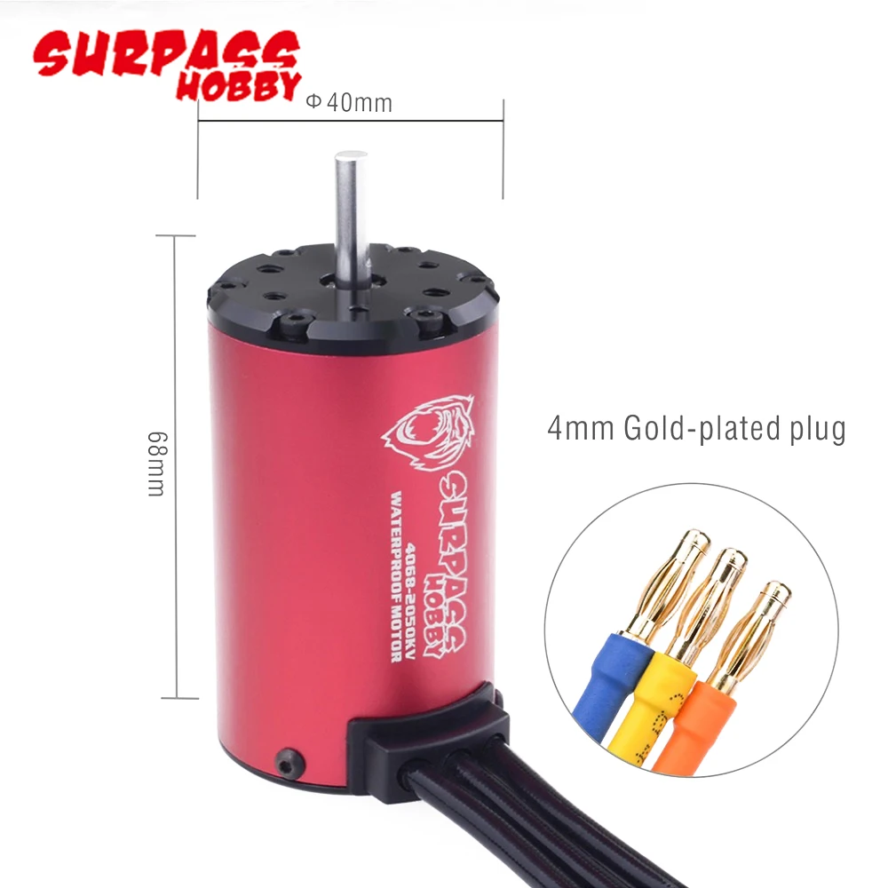 SURPASSHOBBY 4068 2050KV/2650KV водонепроницаемый бесщеточный двигатель с 120A/150A бесщеточный ESC для 1/8 RC дрейф гоночный автомобиль