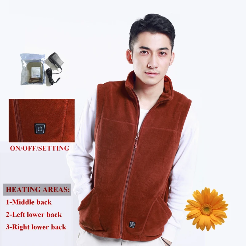Зимний уличный походный туристический жилет с электрическим подогревом