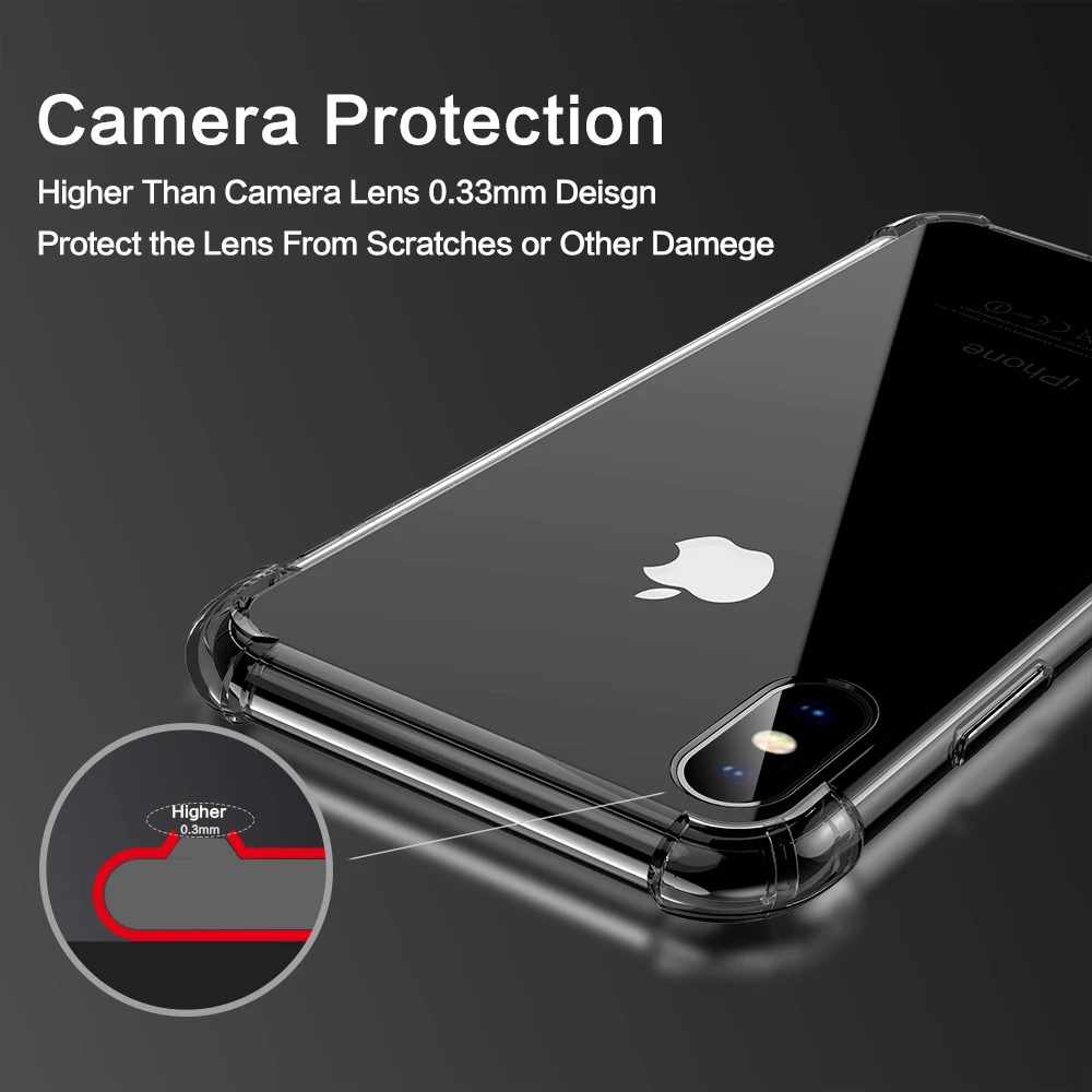FLOVEME чехол для телефона iPhone 6 6S 7 8 Plus X прозрачный противоударные на айфон Ясно