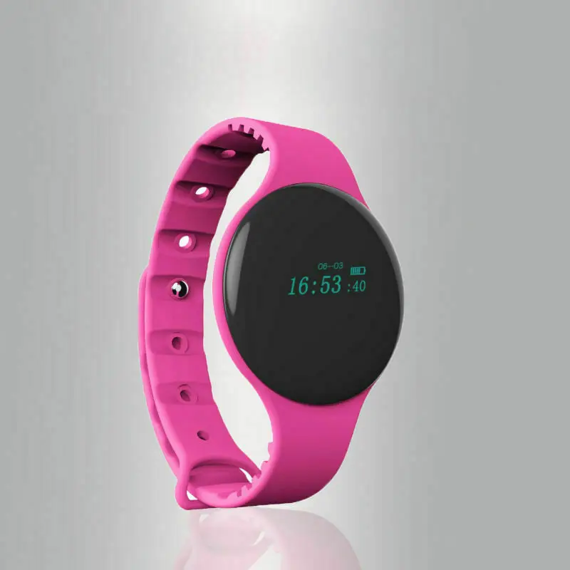 Pink Новейший Bluetooth 4,0 смарт-браслет спортивные часы Счетчик шагов и калорий Фитнес-трекер умный Браслет Шагомер - Color: Pink