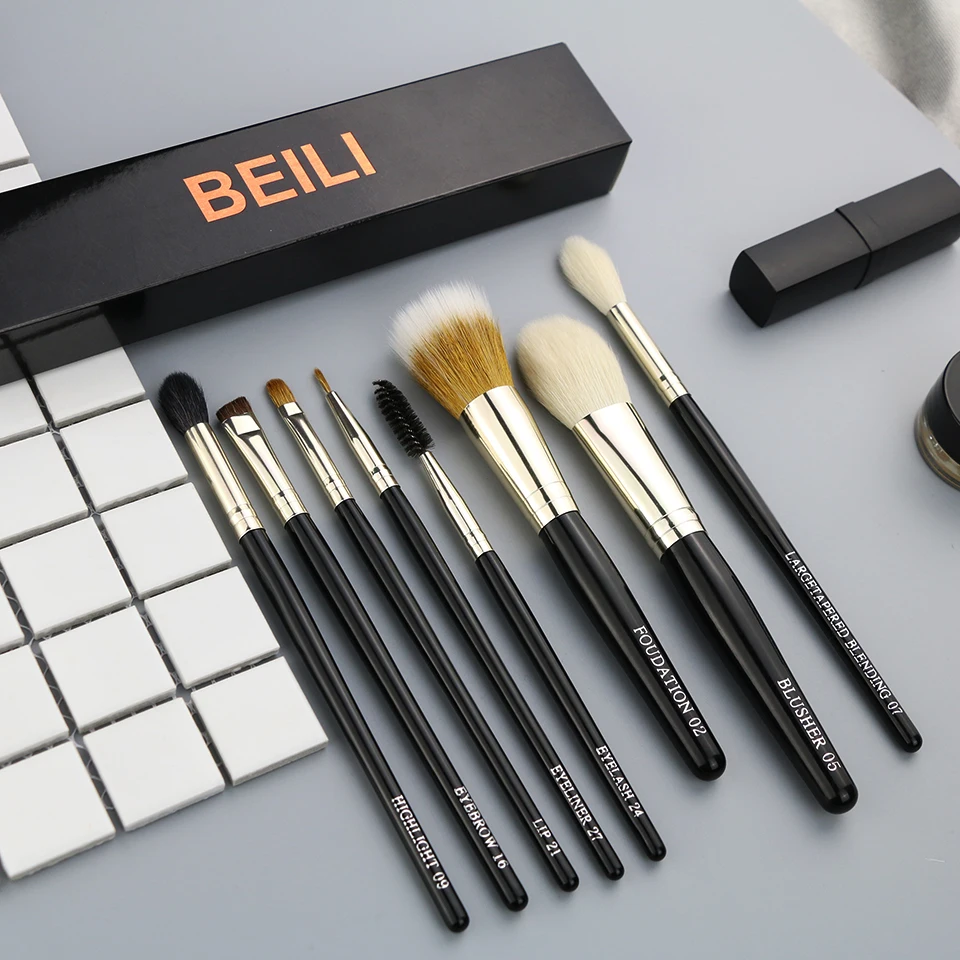 Набор кистей для макияжа BEILI Weasel набор из шерсти и 8 шт.|makeup brush set|brush seteyelash makeup brushes |