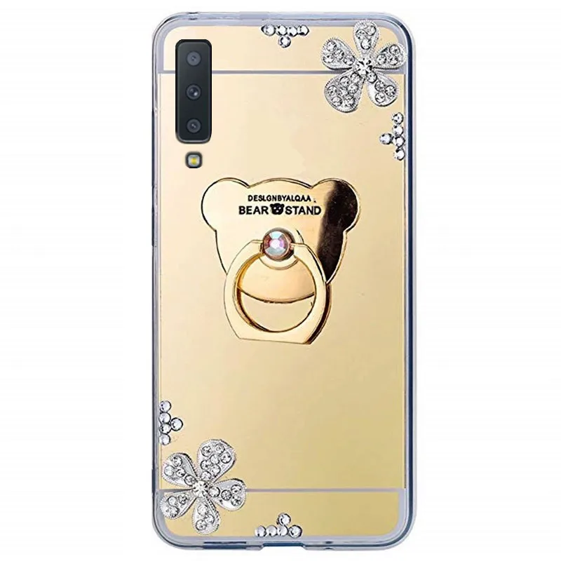 Роскошный противоударный зеркальный чехол бампер для Samsung Galaxy A7 2018 A750F A9 S10 5G A40 A50