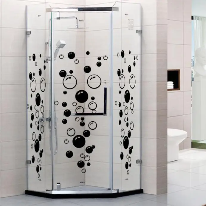 Съемные Настенные обои Bubbles Circle наклейка на окно в ванной черное украшение для