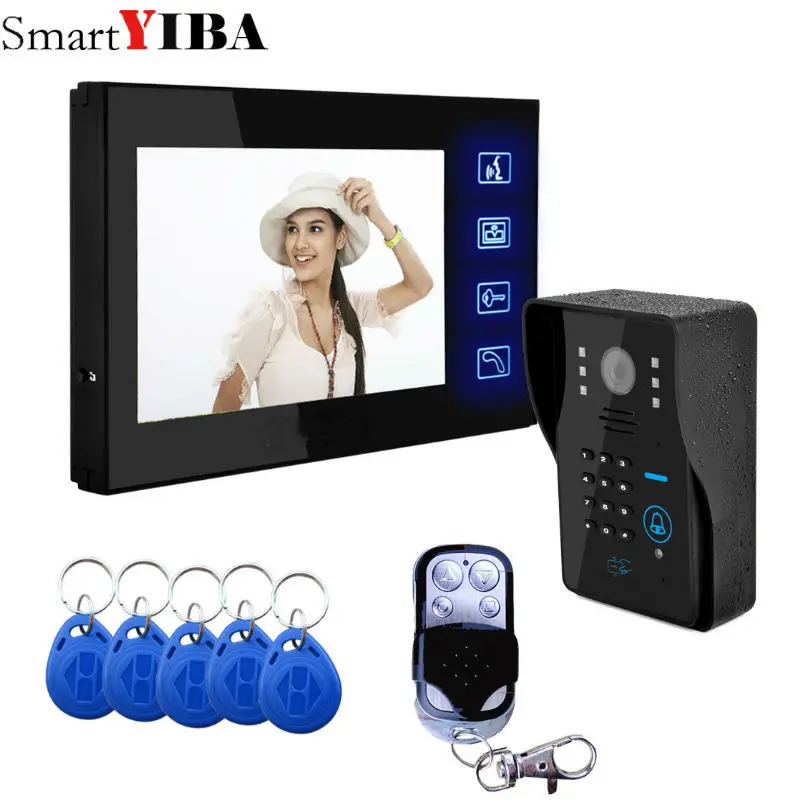 Видеодомофон SmartYIBA 7 дюймовый монитор проводной видеодомофон дверной звонок