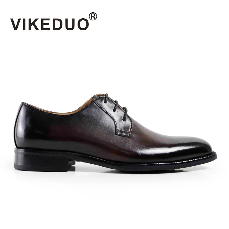 Vikeduo/Новинка 2020 года Мужские туфли дерби Коричневые модельные на шнуровке для