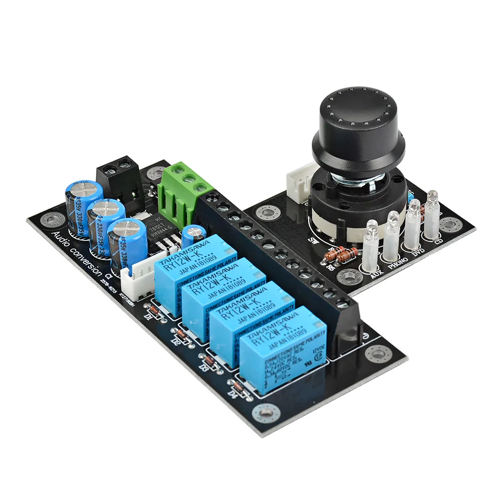 AIYIMA Audio Switch Input Selection Board RCA Lotus Seat Stereo 4 Way Relay Adjustable Audio Signal Board Amplifier DIY AC12-15V images - 6