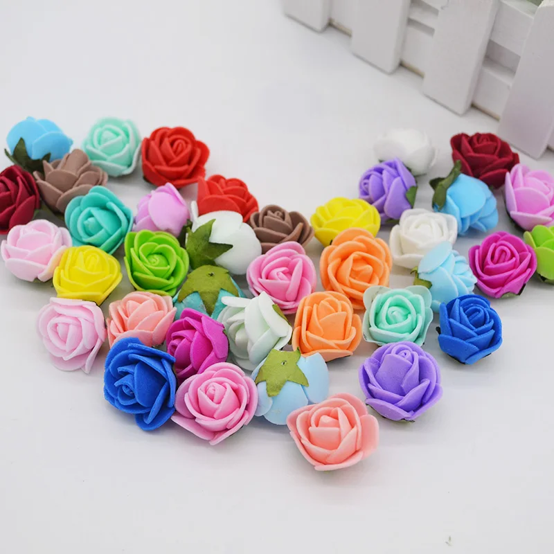 50 шт./лот 2 см мини ПЭ пены розы искусственные головки цветов для дома декоративные венки поставки свадьба день рождения вечеринка украшения