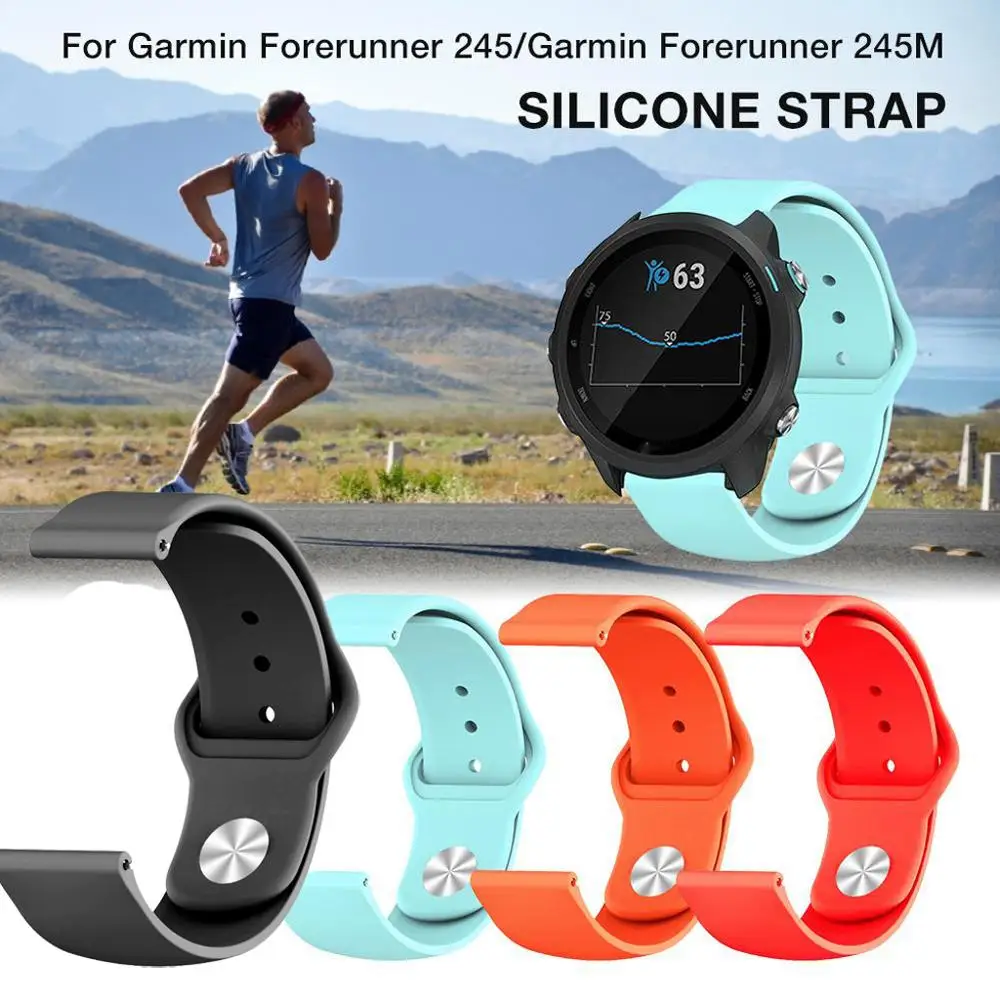 Для Garmin Forerunner 245 Мягкая замена для силиконового ремешка ремешок часов спортивные