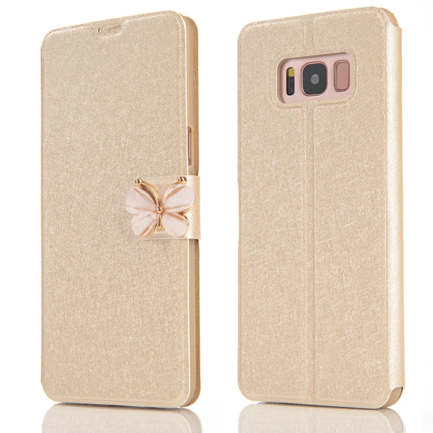 Роскошный кожаный чехол-кошелек со стразами и бантиком-бабочкой для Samsung Galaxy S10 plus