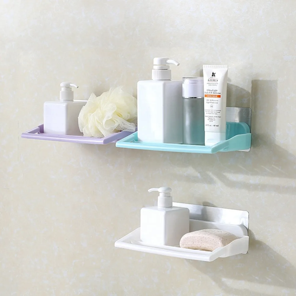Storage rack Perforation-free and traceless wall-suckingShower Shelf Basket Bathroom Shampoo Holder Kitchen | Дом и сад