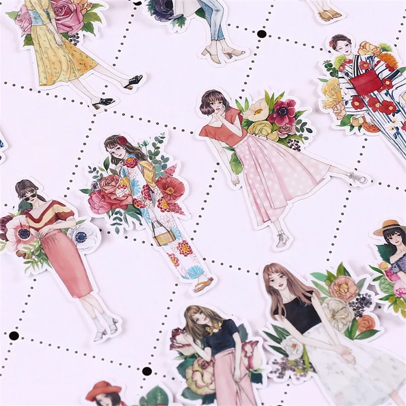 20 шт. креативные милые самодельные цветы для скрапбукинга наклейки